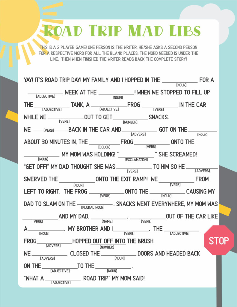 10 Best Camping Mad Libs Printable Printablee