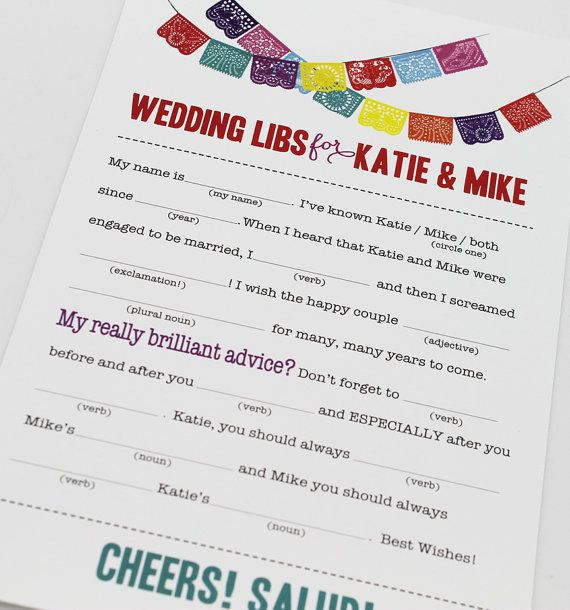 100 Wedding Mad Libs Papel Picado Mexican Flags By Camispaperie 149 