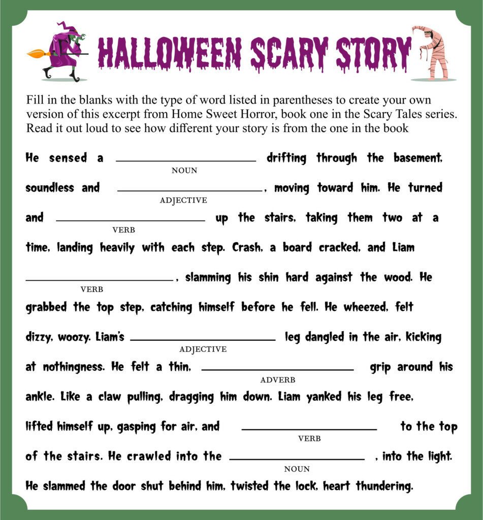 11 Best Halloween Mad Libs Story Printable Printablee