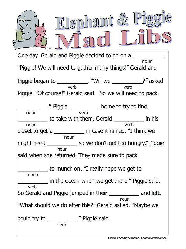 13 Best Mad Libs Printables Images On Pinterest English Language Mad 