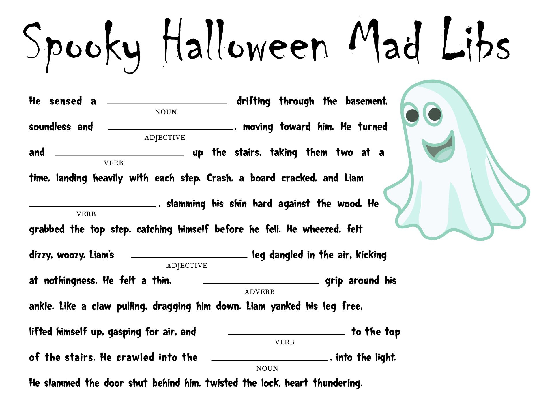 15 Best Adult Halloween Mad Libs Printable Printablee