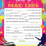 80 39 s BIRTHDAY PARTY Mad Libs Game Printable DIY Party Etsy In 2021