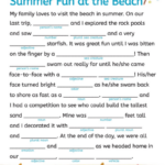 A Beach Day Word Fill In Worksheets Printables Scholastic Parents