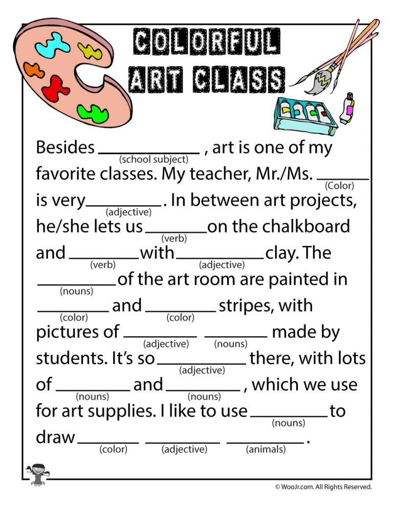 Ad Libs Worksheets For Fill In The Blank Parts Of Speech Practice 