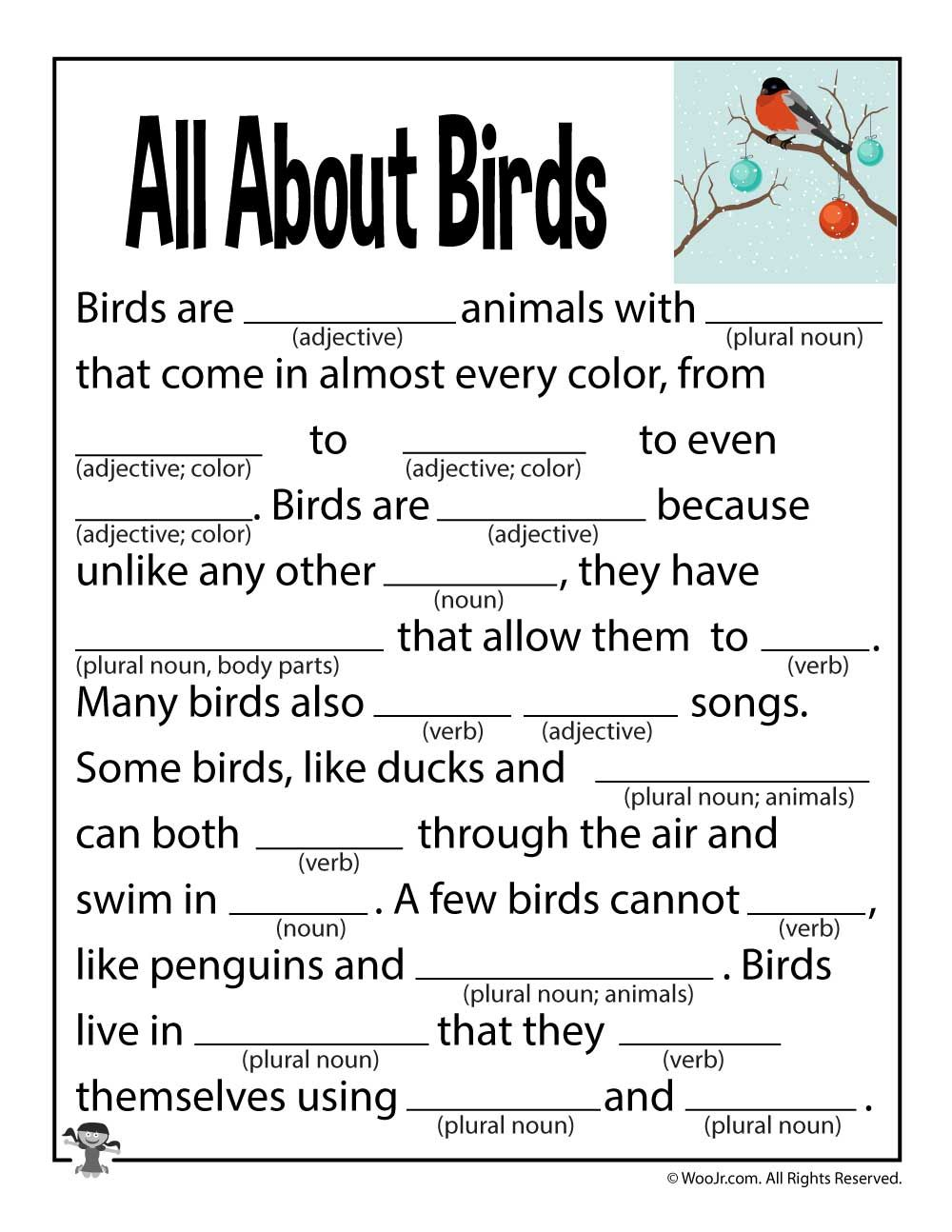 All About Birds Ad Libs Woo Jr Kids Activities Children 39 s 