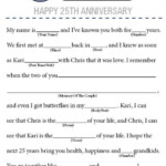 Anniversary Mad Libs