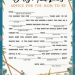 Baby Mad Libs Advice Card Baby Shower Game Printable Baby Shower