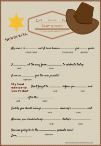 Baby Shower Ideas FREE Baby Mad Libs Game Baby Advice