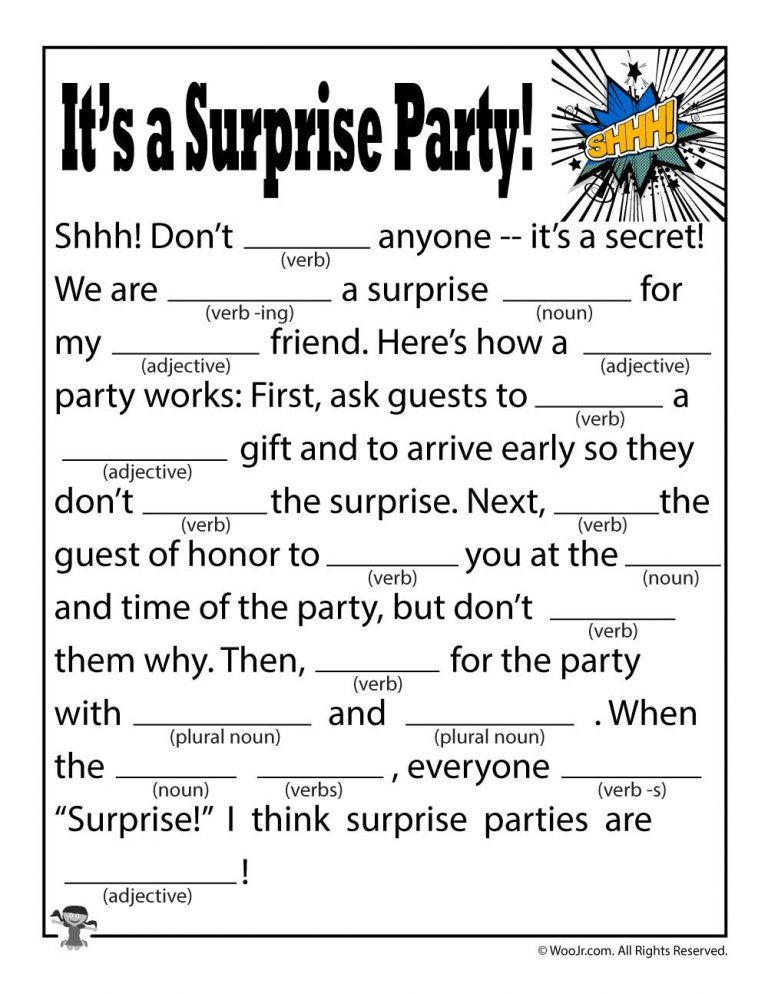 Birthday Ad Libs For Kids Kids Mad Libs Funny Mad Libs Word Activities