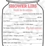 Bridal Shower Mad Libs Free Printable Wedding Bridal Shower Bridal