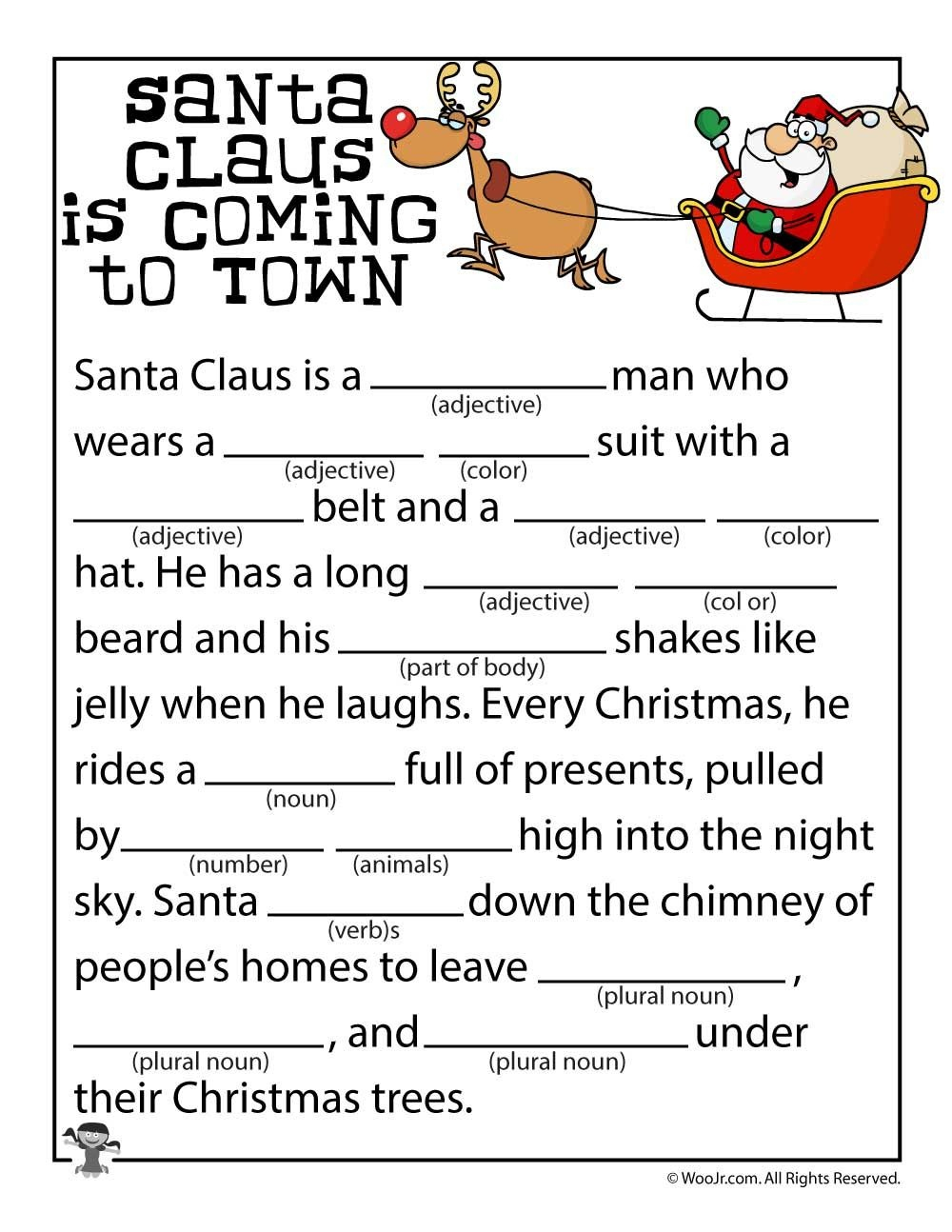 Christmas Mad Libs Printable Free Free Printable A To Z