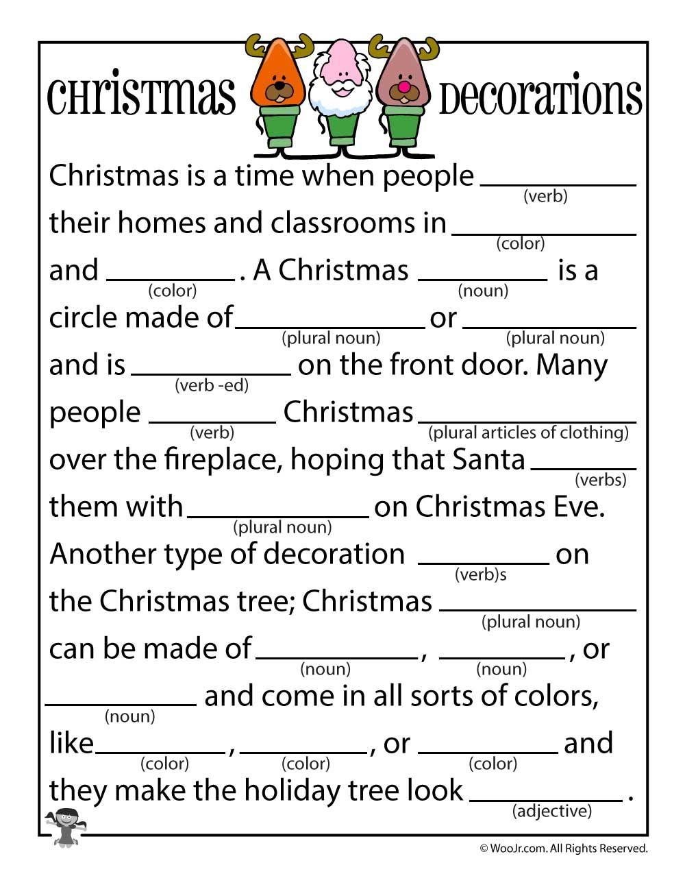 Christmas Mad Libs Woo Jr Kids Activities Christmas Mad Libs 