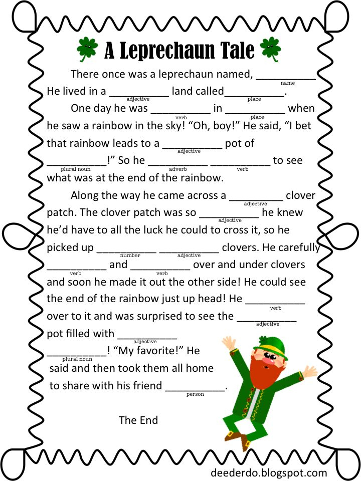 Deeder Do Leprechaun Mad Lib FREEBIE St Patrick 39 s Day Games St