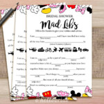 Disney Bridal Shower Mad Libs Game Printable Disney Bridal Etsy