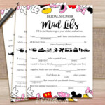 Disney Bridal Shower Mad Libs Game Printable Disney Bridal Etsy