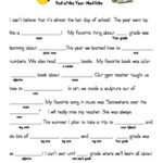 End Of The Year Mad Libs By Little House Of Lessons TpT