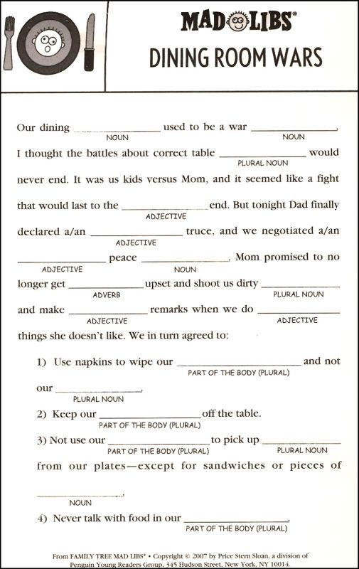 Family Tree Mad Libs Price Stern Sloan 9780843116434