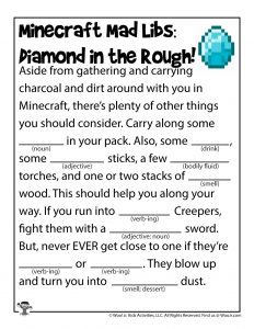 Fill In The Blank Madlibs Minecraft Game Woo Jr Kids Activities 