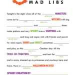 Free Printable Mad Libs For Middle School Students Free Printable