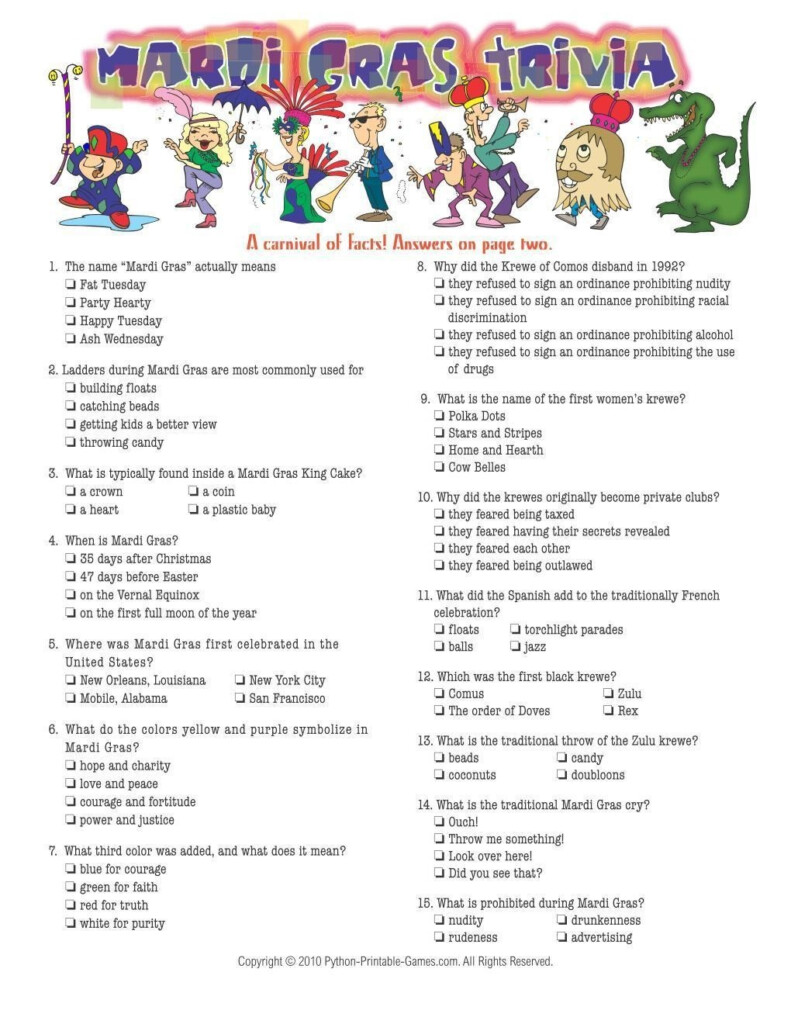 Free Printable Mardi Gras Mad Libs 2022 Printablemadlibs