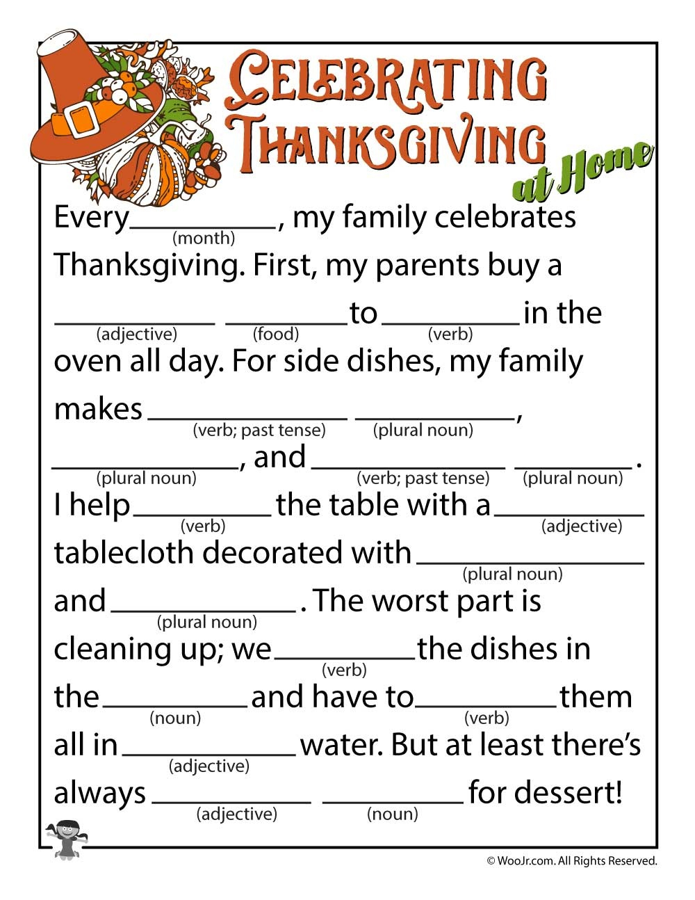 Free Printable Thanksgiving Mad Libs Free Printable A To Z