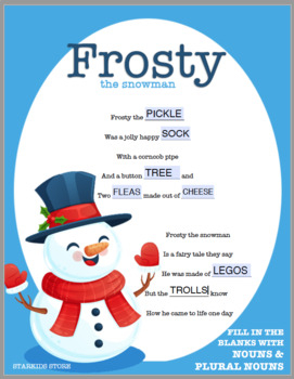 Frosty The Snowman Mad Libs TpT