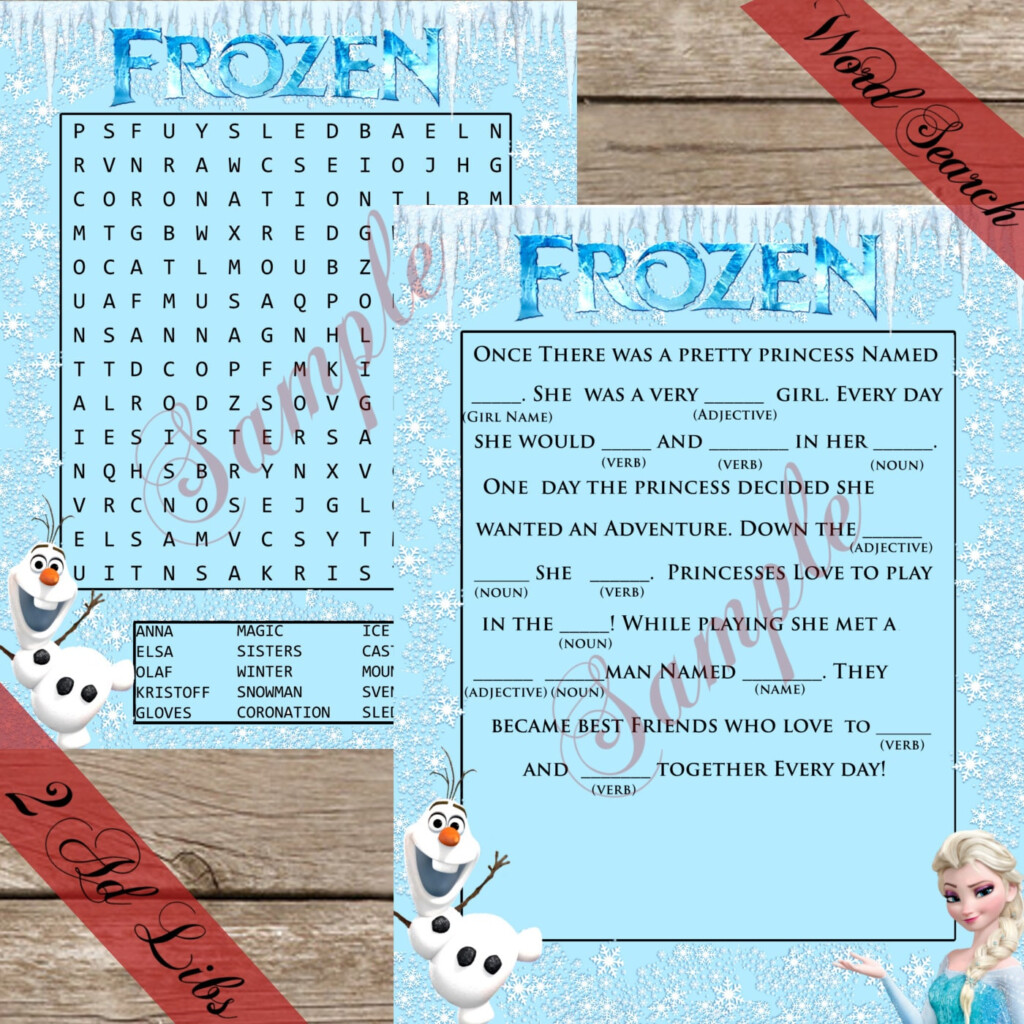 Frozen Printable Games Word Search And Ad Libs Digital