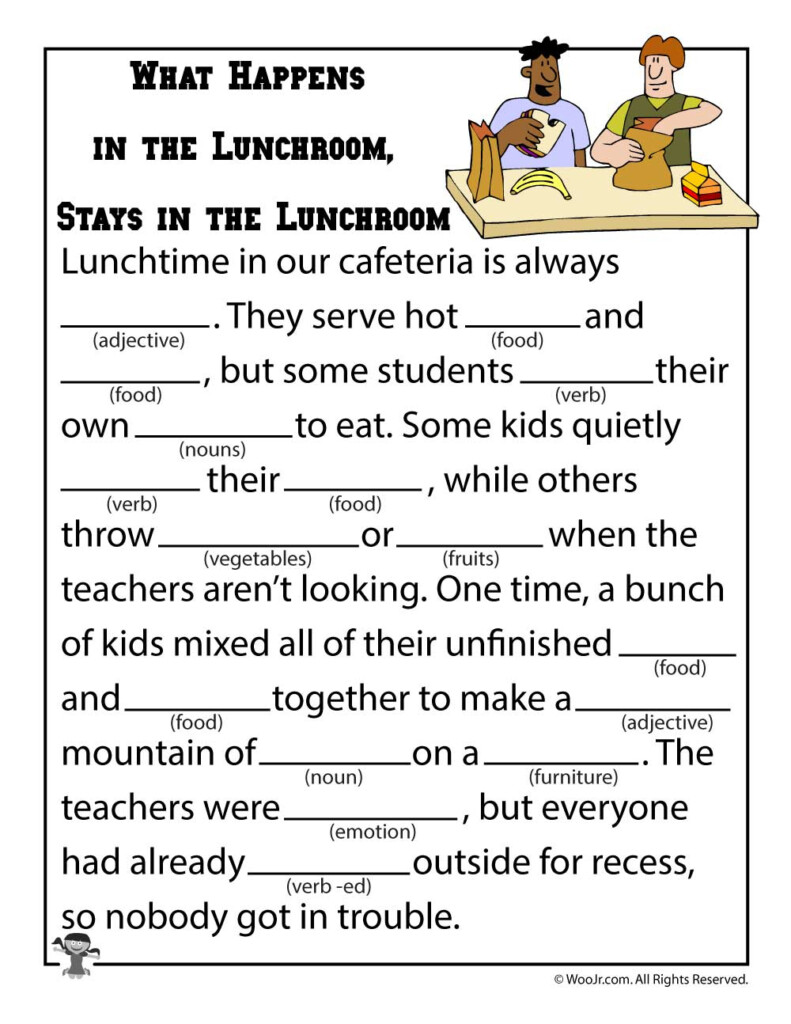 Funny Mad Libs Printable Worksheets Printable Worksheets