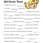 Girl Scout Camping Mad Lib Girl Scout Activities Girl Scout Camping