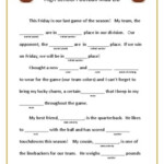 High School Football Mad Lib By My Learning Center TpT