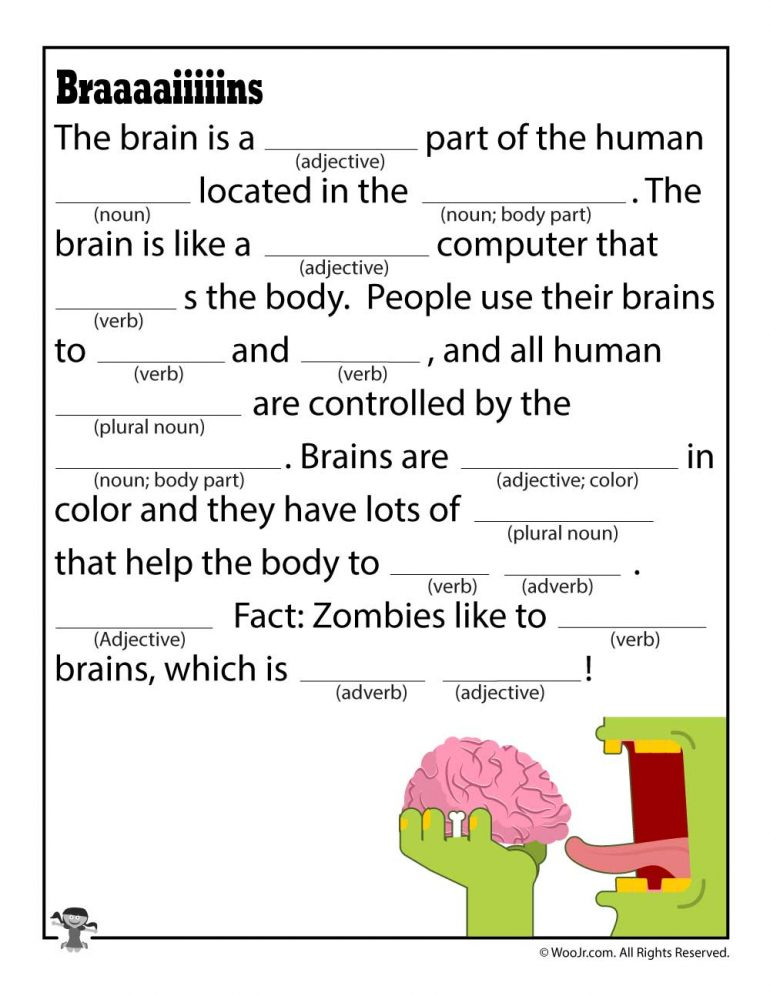 Horror Mad Libs For Kids Woo Jr Kids Activities