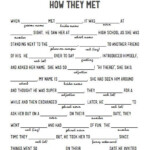 How They Met Wedding Mad Libs Wedding Gifts For Bride Groom