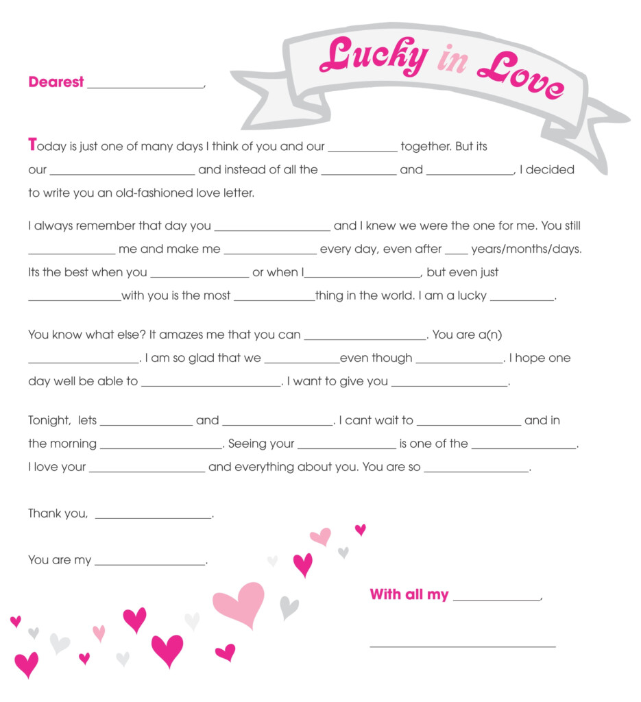 Love Story Mad Libs Printable Printable Word Searches