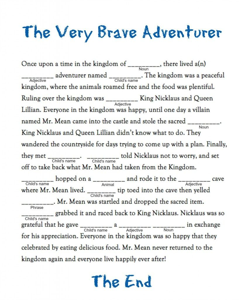 Mad Lib For Kids Create Your Own Fairy Tale FabKids Blog Mom s BFF