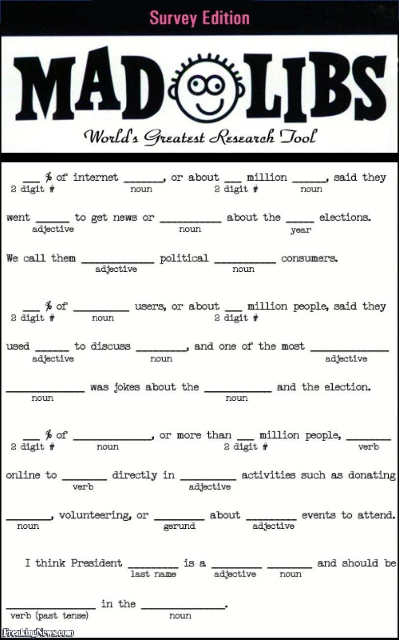 Mad Libs Online Printable Free Free Printable