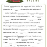 Mad Libs Printable Camp Letters Printable Mad Libs Camping