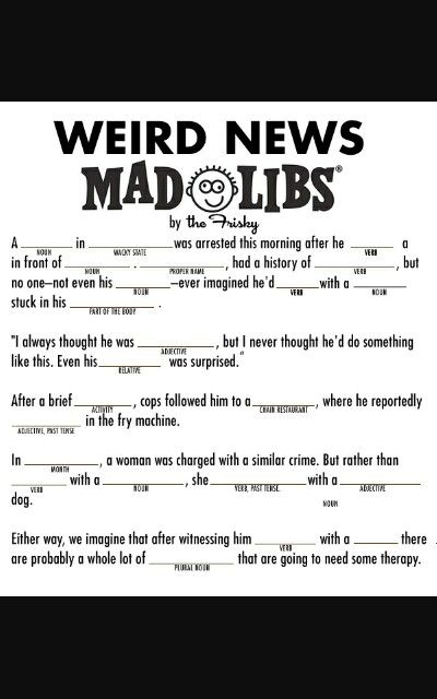 MadLibs Mad Libs Mad Libs For Adults Printable Mad Libs