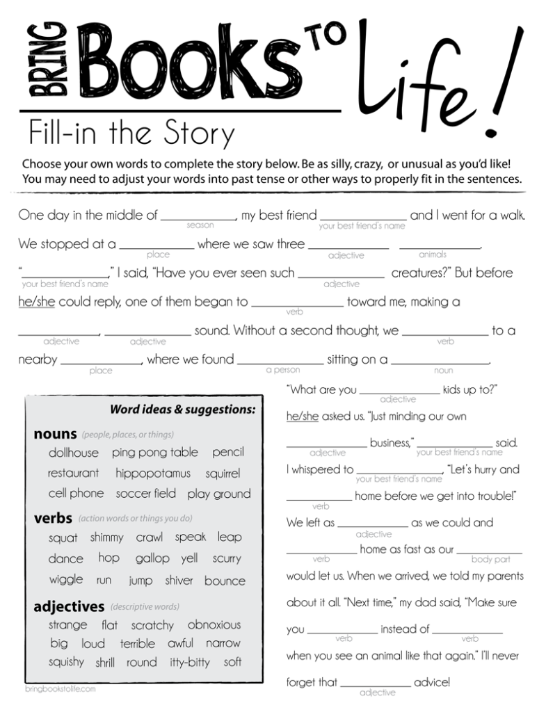 Pin By Brook Garnica On Free Printables Mad Libs Writing Activities 