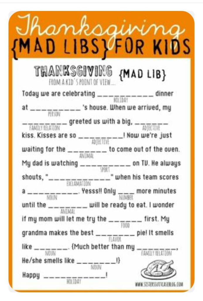 Pin By LiZ Perkins On Thanksgiving Thanksgiving Mad Lib Mad Libs 