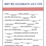 Printable 4th Of July Mad Libs For Kids 4th Of July Activities For