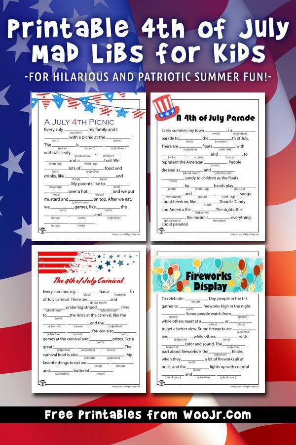 Printable 4th Of July Mad Libs For Kids Woo Jr Kids Activities