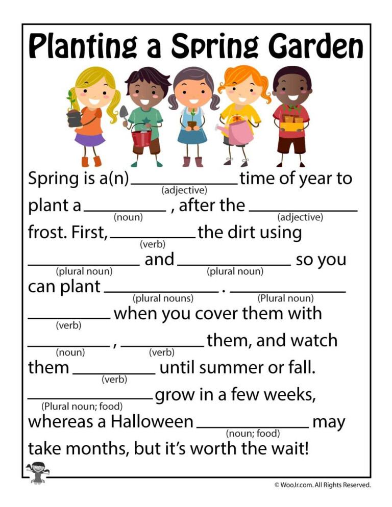 Spring Mad Libs Free Printable Mad Libs Printable