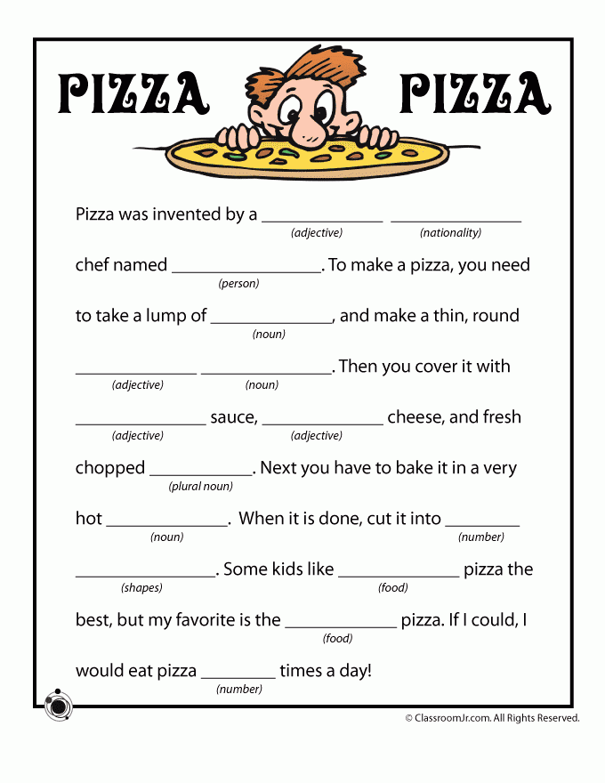 Summer Mad Libs Pizza Pizza Funny Mad Libs Classroom Jr Funny Mad 