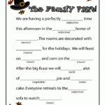 Thanksgiving Mad Lib The Family Trip Thanksgiving Mad Lib