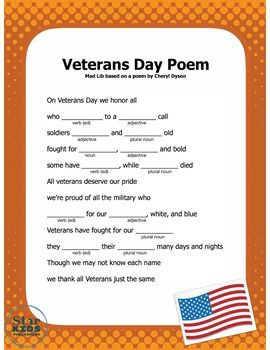 Veterans Day Mad Libs TWO Interactive Digital Pdfs And Google Slides 