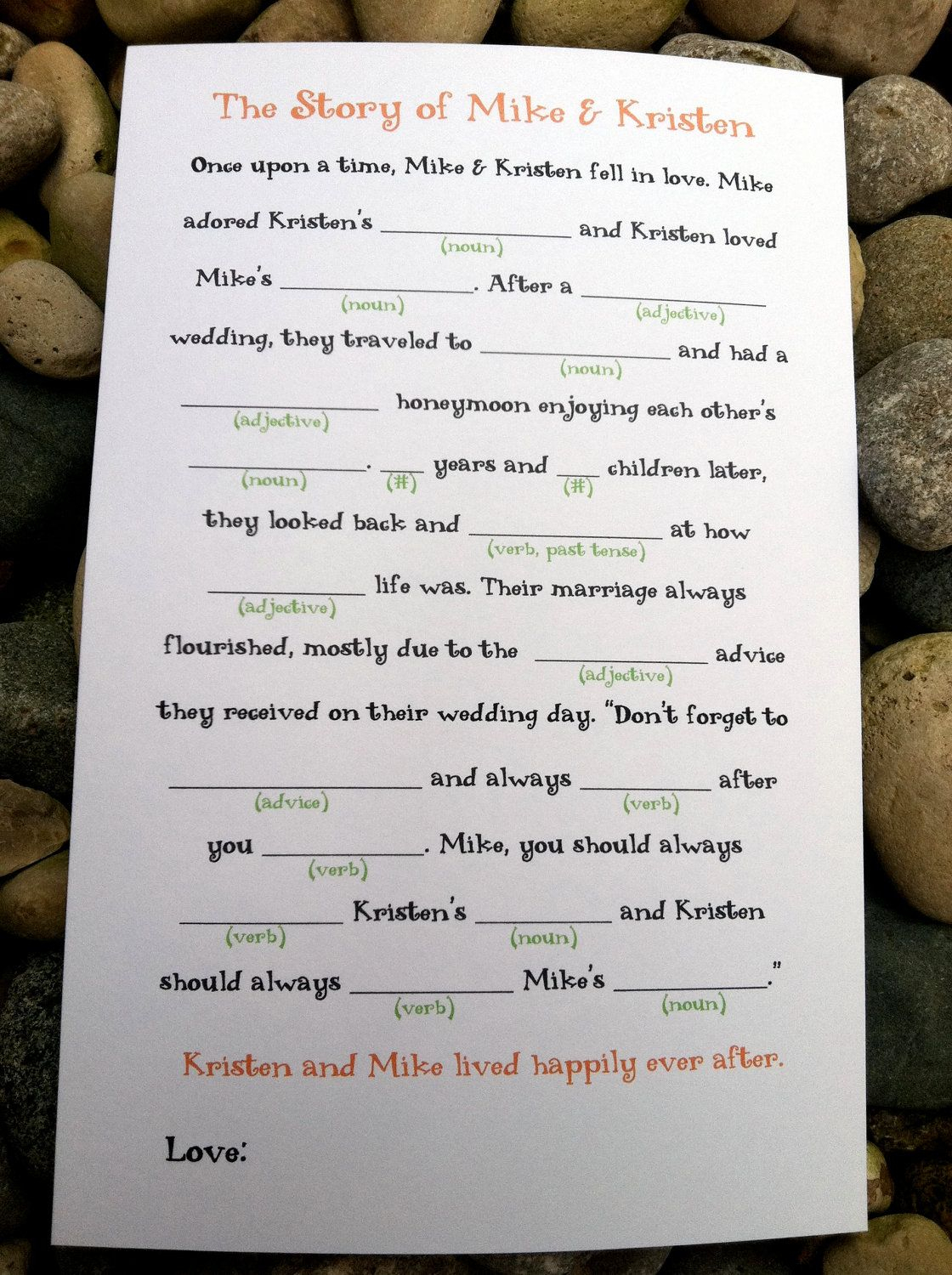 Wedding Mad Libs 50th Wedding Anniversary Party 50th Anniversary 