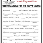 Wedding Mad Libs Free Printable Printable Word Searches