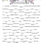Wedding Vows Mad Libs Free Printable Printable Word Searches