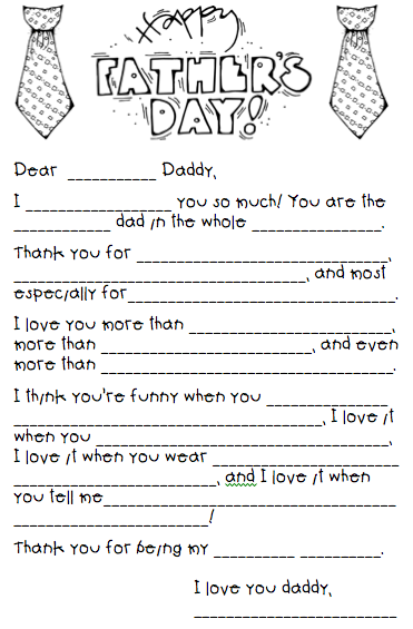 What The Teacher Wants Father 39 s Day Mad Libs