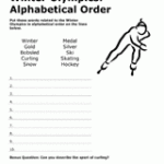 Winter Olympic Games Alphabetical Order Activity Winter Olympic Games